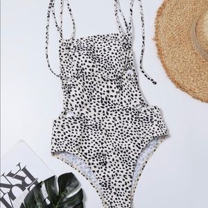 SHEIN Dalmatian One-Piece Bathing Suit